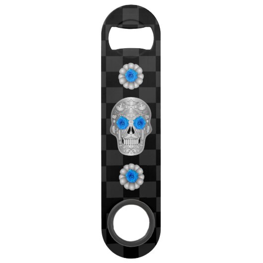 Clé de la barre Chrome Calavera (Rose bleu) (Devant)