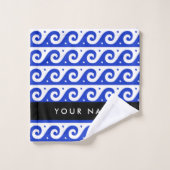 Clé de méandre grecque, Clé de vague, Bleu, Votre  (Gant de toilette)