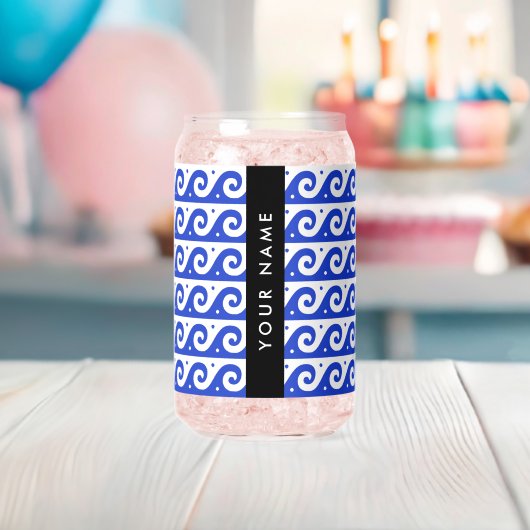 Clé de méandre grecque, Clé de vague, Bleu, Votre  (Insitu (Baby Shower))