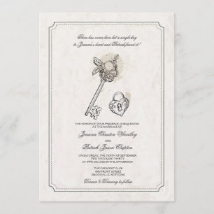 Clé De Mes Invitations De Mariage Coeur