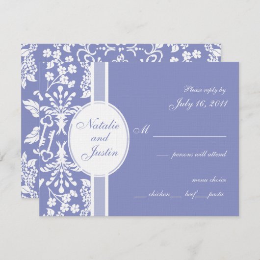 Clé de mon coeur / carte de réponse (Devant / Derrière)