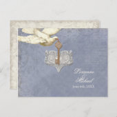 Clé de mon coeur, Doves RSVP réponse carte postale (Devant / Derrière)