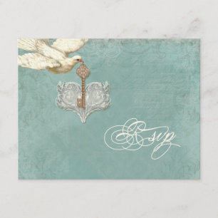 Clé de mon coeur, Doves Swirl RSVP carte de répons