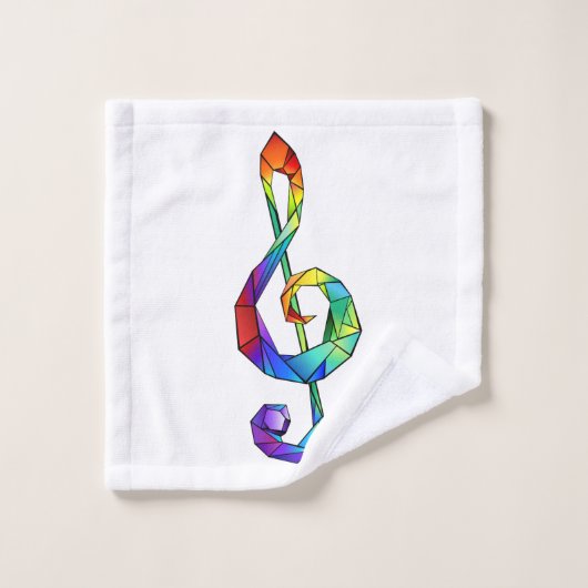 Clé de musique arc-en-ciel (Gant de toilette)