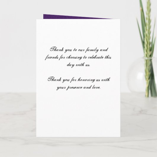 Clé de programme de mariage à mon pourpre de coeur (Dos)