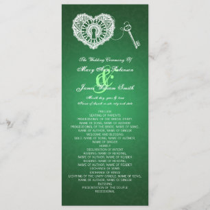 Clé de programme de mariage à mon vert de coeur