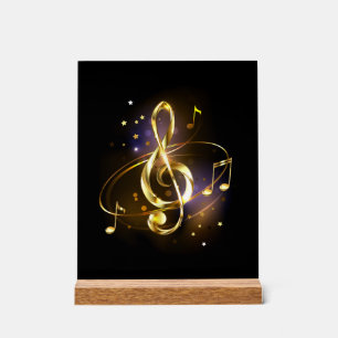 Clé de Sol Musicale en Or