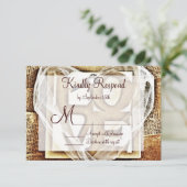 Clé de son coeur Rustique Burlap Mariage Cartes RS (Debout devant)
