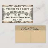 Clé du mariage Enregistrer la date Conseil Carte d (Devant / Derrière)