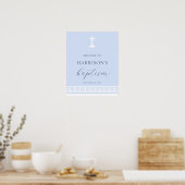 Clé grecque Affiche de bienvenue Baptême bleu (Cuisine)