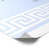 Clé grecque Affiche de bienvenue Baptême bleu (Coin)