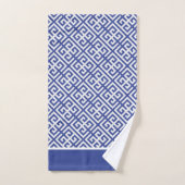 Clé grecque bleue et blanche (Serviette à main)