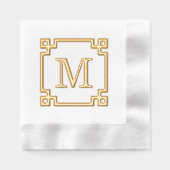 Clé grecque élégante encadrée Monogramme initial u (Recto)