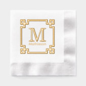 Clé grecque encadrée Nom initial Monogramme (Recto)