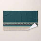 Clé grecque - Meander - Taupe et vert (Serviette à main)