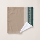 Clé grecque - Meander - Taupe et vert (Gant de toilette)