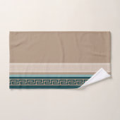 Clé grecque - Meander - Taupe et vert (Serviette à main)
