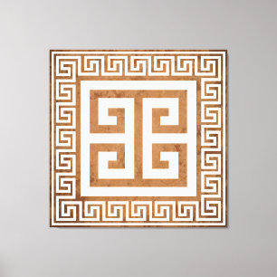 Clé grecque Motif blanc toile design Imprimer