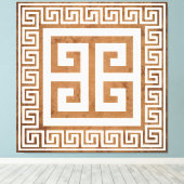 Clé grecque Motif blanc toile design Imprimer (Insitu (Plancher de Bois))