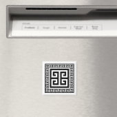Clé grecque Motif noir Magnet (In Situ (Lave-vaisselle))