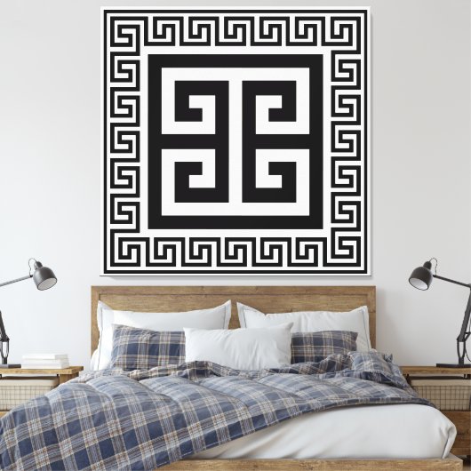 Clé grecque Motif noir toile design Imprimer (Insitu(Chambre))