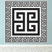 Clé grecque Motif noir toile design Imprimer (Insitu (Plancher de Bois))
