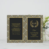 Clé grecque or & programme de mariage de couronne  (Debout devant)