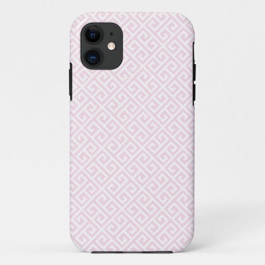 Clé grecque rose et blanche Motif iPhone 5 Coque (Dos)