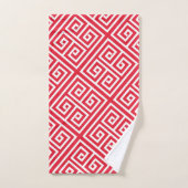 Clé grecque rouge blanc Motif minimal (Serviette à main)