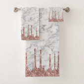 Clé Marbre noir blanc Rose Gold Parties scintillan (En situation)