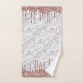 Clé Marbre noir blanc Rose Gold Parties scintillan (Serviette à main)