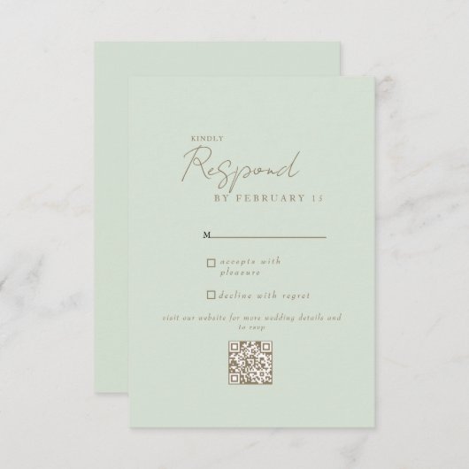 Clé Mariage moderne QR Code RSVP (Devant / Derrière)