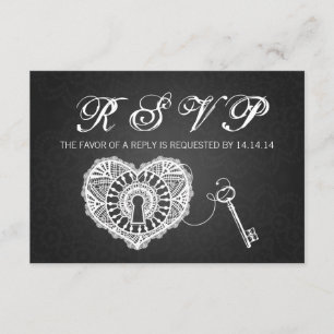 Clé RSVP Mariage Élégante À Mon Coeur Noir