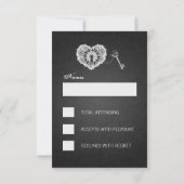 Clé RSVP Mariage Élégante À Mon Coeur Noir (Dos)