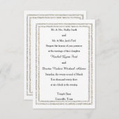 Clé Silver Glittered Trim -3x5 Faire-part de maria (Devant / Derrière)