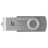 Clé USB Ajoutez votre monogramme professionnel d'affaires (Dos)