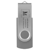 Clé USB Ajoutez votre monogramme professionnel d'affaires (Dos (Vertical))
