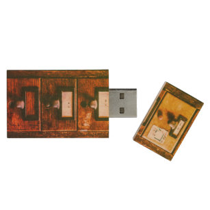 Clé USB armoire en bois du catalogue de la carte vintage