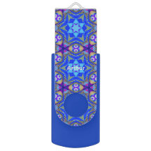 ARTHUR ~ Motif fractal bleu ~ Personnalisé ~