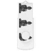 Clé USB Bouddha, noir sur le blanc, bouddhisme, paix, zen, (Dos (Vertical))