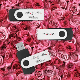 Clé USB Élégant M. Mme Couple Mariage Anniversaire Date US