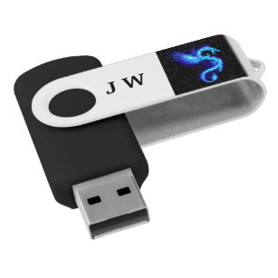 Clé USB Lecteur flash USB pivotant Blue Dragon personnalis