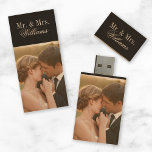 Clé USB Monogramme photo de mariage personnalisé<br><div class="desc">Ce lecteur flash USB en bois personnalisé est un souvenir intemporel, personnalisé avec vos photos de mariage et imprimé avec votre monogramme. Fabriqué en bois naturel, il allie élégance et fonctionnalité, préservant vos souvenirs chéris dans un design naturel magnifique. Parfait pour partager avec des êtres chers ou comme souvenir spécial...</div>