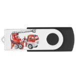 Cl&#233; USB Moteur &#224; incendie rouge, illustration de camion &#224; 