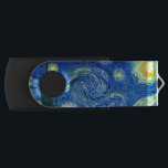 Clé USB PixDezines Van Gogh Nuit / St. Roi<br><div class="desc">Le célèbre tableau de Van Gogh,  "La Nuit étoilée". Peint pendant son séjour à l'asile de Saint Rémy dans les années 1880,  van Gogh dépeignait les collines ondulantes et les cyprès qu'il voyait depuis sa fenêtre.  Numériquement amélioré par PixDezines.Copyright © 2008-2016 PixDezines.com™ et PixDezines™ sur zazzle.com. Tous droits réservés.</div>