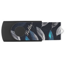 plumes bleues et blanches