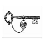 Clé vintage avec verrou et tampon en caoutchouc (Impression)