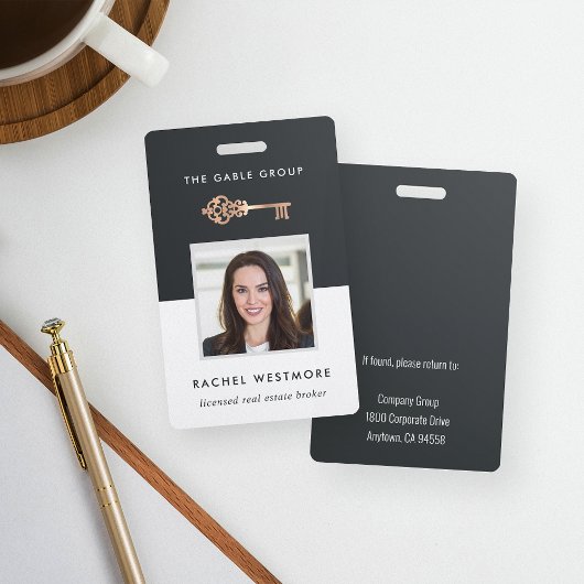 Clé Vintage | Badge d'employé de l'agence immobili