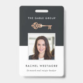 Clé Vintage | Badge d'employé de l'agence immobili (Avant)