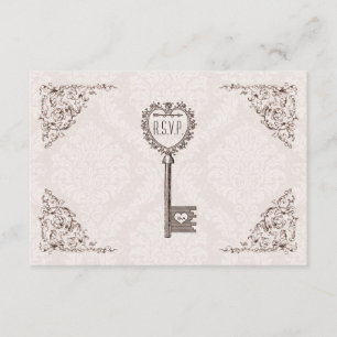 Clé vintage d'amour épousant RSVP